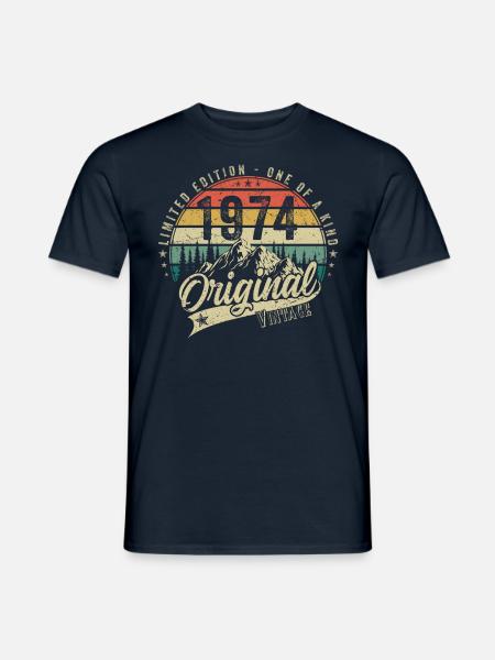 1974 Verjaardag geboren in 1974 Retro Vintage - Heren T-shirt - navy