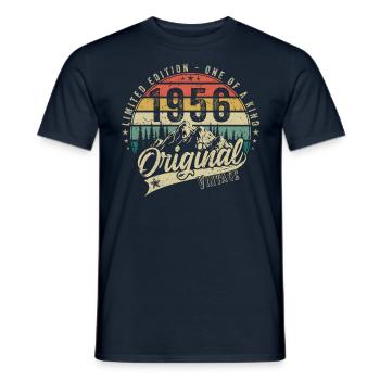 1956 Anniversaire né en 1956 Retro Vintage - T-shirt homme - marine - Devant - AI Model Male 178 light (178cm)
