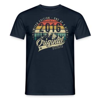 2016 Birthday born in 2016 Retro Vintage - Men's T-Shirt - navy - Front - AI Model Male 178 light (178cm)