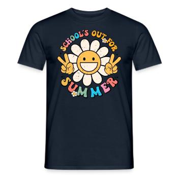 Retro Last Day of School's Out For Summer Teacher - Men's T-Shirt - navy - Front - AI Model Male 178 light (178cm)