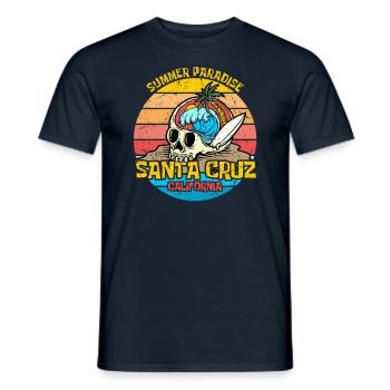 Santa Cruz Californie vintage rétro surfing ville - T-shirt homme - marine - Devant - AI Model Male 178 light (178cm)