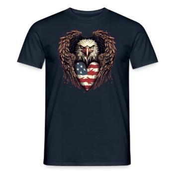 America Heraldic Animal Eagle Flag USA - T-shirt homme - marine - Devant - AI Model Male 178 light (178cm)