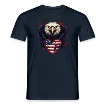 America Heraldic Animal Eagle Flag USA - T-shirt homme - marine - Devant - AI Model Male 178 light (178cm)
