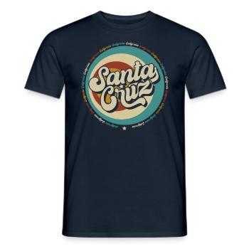 Santa Cruz Californie vintage rétro surfing ville - T-shirt homme - marine - Devant - AI Model Male 178 light (178cm)