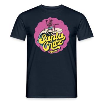 Santa Cruz Californie vintage rétro surfing ville - T-shirt homme - marine - Devant - AI Model Male 178 light (178cm)