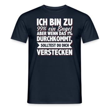 Ich Bin Fast Ein Engel verstecken lustig Spruch - Männer T-Shirt - Navy - Vorne - AI Model Male 178 light (178cm)
