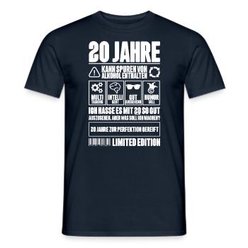 20. Geburtstag Männer Frauen Lustig 20 Jahre - Männer T-Shirt - Navy - Vorne - AI Model Male 178 light (178cm)