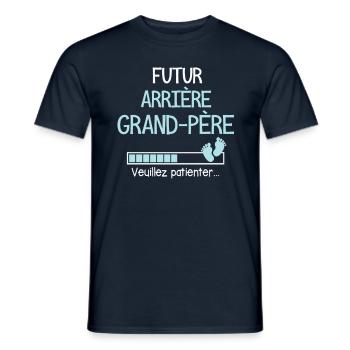Futur Arrière Grandpère Cadeau Annonce bébé Fille - T-shirt homme - marine - Devant - AI Model Male 178 light (178cm)