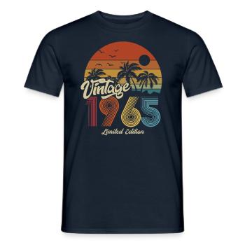 1965 Anniversaire né en 1965 Rétro Vintage - T-shirt homme - marine - Devant - AI Model Male 178 light (178cm)