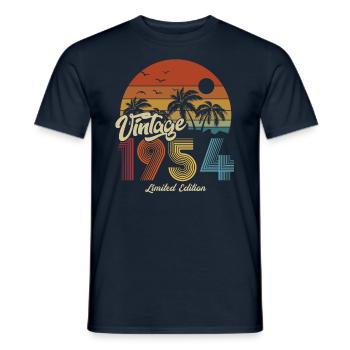 1954 Anniversaire né en 1954 Retro Vintage - T-shirt homme - marine - Devant - AI Model Male 178 light (178cm)