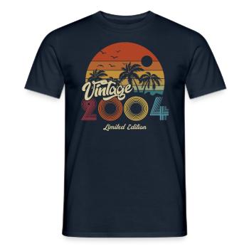 2004 Birthday born in 2004 Retro Vintage - Men's T-Shirt - navy - Front - AI Model Male 178 light (178cm)