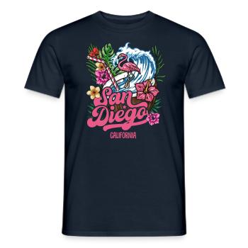 San Diego, Californie, West Coast Summer Surfers - T-shirt homme - marine - Devant - AI Model Male 178 light (178cm)