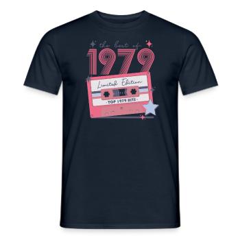 1979 Birthday born in 1979 Retro Vintage - Men's T-Shirt - navy - Front - AI Model Male 178 light (178cm)