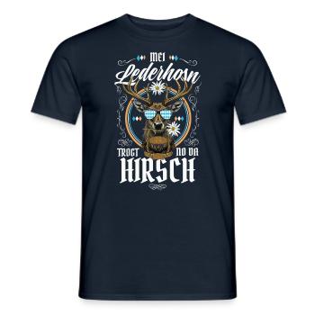 Mei Lederhosn is in da Wäsch Lederhosen Ersatz - Men's T-Shirt - navy - Front - AI Model Male 178 light (178cm)