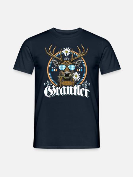 Grantler Bayern Grantln Tracht Bayern Grantln - Männer T-Shirt - Navy