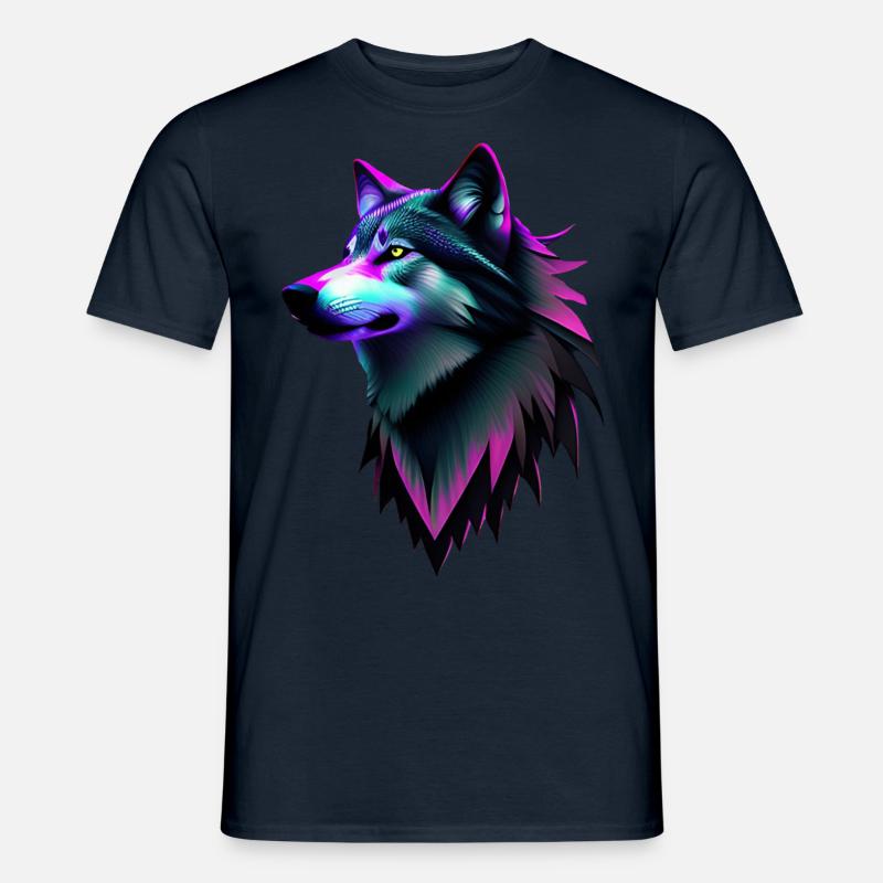 Wolf - Männer T-Shirt - Navy