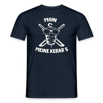 MOIN MEINE KEBABS - Döner Kebab Spruch - Männer T-Shirt - Navy - Vorne - AI Model Male 178 light (178cm)