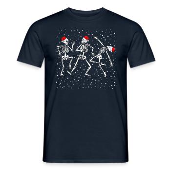 Skeleton Christmas Dancing Funny - Men's T-Shirt - navy - Front - AI Model Male 178 light (178cm)