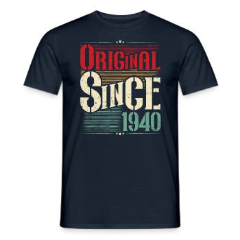 Anniversaire des années 1940 né dans les années 1940 rétro Vintage - T-shirt homme - marine - Devant - AI Model Male 178 light (178cm)