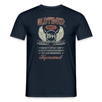 1944 Geboren Geburtstag Oldtimer - Männer T-Shirt - Navy - Vorne - AI Model Male 178 light (178cm)