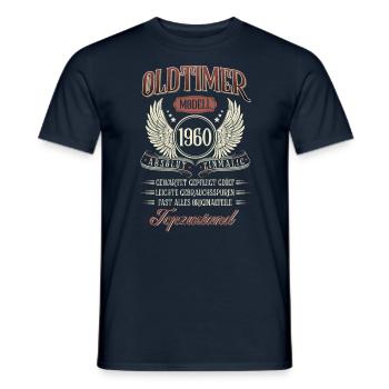 1960 Geboren Geburtstag Oldtimer - Männer T-Shirt - Navy - Vorne - AI Model Male 178 light (178cm)