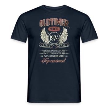 1974 Geboren Geburtstag Oldtimer - Männer T-Shirt - Navy - Vorne - AI Model Male 178 light (178cm)