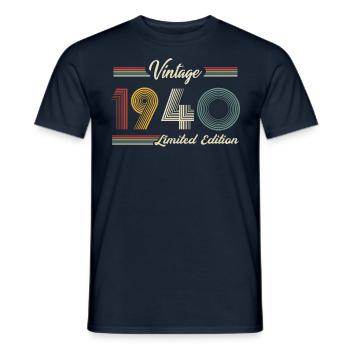 Anniversaire des années 1940 né dans les années 1940 rétro Vintage - T-shirt homme - marine - Devant - AI Model Male 178 light (178cm)