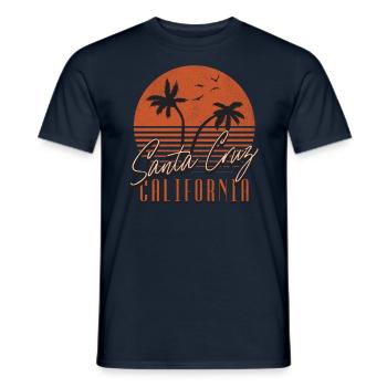Santa Cruz California Sonnenuntergang 70er 80er - Männer T-Shirt - Navy - Vorne - AI Model Male 178 light (178cm)