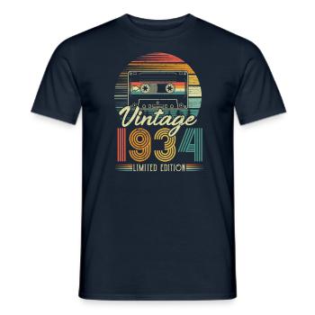 1934 vintage born birthday husband wife retro - Men's T-Shirt - navy - Front - AI Model Male 178 light (178cm)