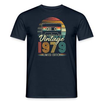 1979 Geburtstag geboren im Jahr 1979 Retro Vintage - Männer T-Shirt - Navy - Vorne - AI Model Male 178 light (178cm)