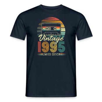 1995 Birthday Born In 1995 Retro Vintage - Men's T-Shirt - navy - Front - AI Model Male 178 light (178cm)