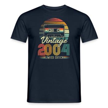 2004 Anniversaire Né En 2004 Rétro Millésime - T-shirt homme - marine - Devant - AI Model Male 178 light (178cm)