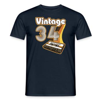 1934 vintage born birthday husband wife retro - Men's T-Shirt - navy - Front - AI Model Male 178 light (178cm)