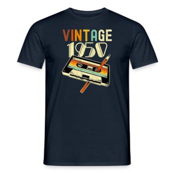 Anniversaire des années 1950 né dans les années 1950 rétro Vintage - T-shirt homme - marine - Devant - AI Model Male 178 light (178cm)