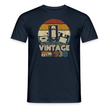 1938 Vintage Birthday Retro Vintage Gift - Men's T-Shirt - navy - Front - AI Model Male 178 light (178cm)