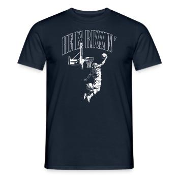 Il est Rizzin Jésus Dieu Résurrection Basket-ball - T-shirt homme - marine - Devant - AI Model Male 178 light (178cm)