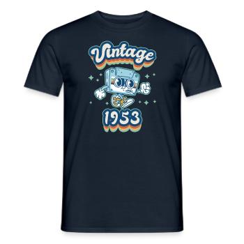 1953 Anniversaire Né En 1953 Rétro Vintage - T-shirt homme - marine - Devant - AI Model Male 178 light (178cm)