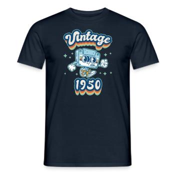 Anniversaire des années 1950 né dans les années 1950 rétro Vintage - T-shirt homme - marine - Devant - AI Model Male 178 light (178cm)