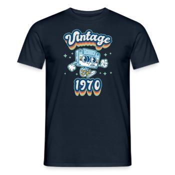 1970 Anniversaire Né En 1970 Rétro Vintage - T-shirt homme - marine - Devant - AI Model Male 178 light (178cm)
