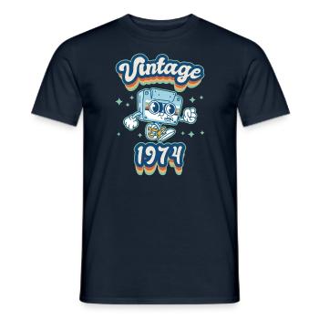 1974 Anniversaire Né En 1974 Rétro Vintage - T-shirt homme - marine - Devant - AI Model Male 178 light (178cm)
