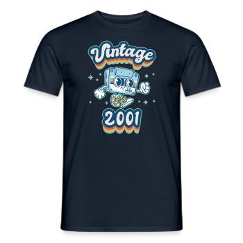 2001 Vintage Anniversaire Rétro Vintage Cadeau - T-shirt homme - marine - Devant - AI Model Male 178 light (178cm)
