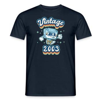 2003 Anniversaire Né En 2003 Rétro Millésime - T-shirt homme - marine - Devant - AI Model Male 178 light (178cm)