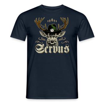 Chemise Servus Bayern Tracht Trachtenshirt Herren - T-shirt homme - marine - Devant - AI Model Male 178 light (178cm)