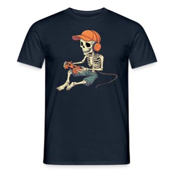 Skelett Halloween Gamer Gaming Junge Kinder Boy - Männer T-Shirt - Navy - Vorne - AI Model Male 178 light (178cm)