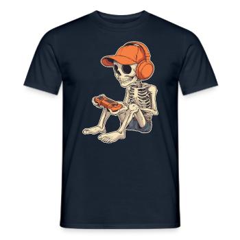 Skelett Halloween Gamer Gaming Junge Kinder Boy - Männer T-Shirt - Navy - Vorne - AI Model Male 178 light (178cm)