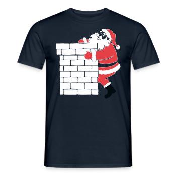 Weihnachtsmann Silhouette Minimalistischer Stil - Männer T-Shirt - Navy - Vorne - AI Model Male 178 light (178cm)
