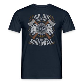 Ich bin nicht dick ich bin der Schildwall Wikinger - Männer T-Shirt - Navy - Vorne - AI Model Male 178 light (178cm)