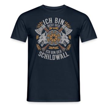 Ich bin nicht dick ich bin der Schildwall Wikinger - Männer T-Shirt - Navy - Vorne - AI Model Male 178 light (178cm)