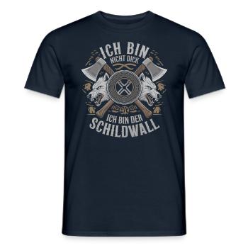 Ich bin nicht dick ich bin der Schildwall Wikinger - Männer T-Shirt - Navy - Vorne - AI Model Male 178 light (178cm)