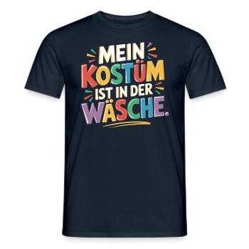 Mein Kostüm ist in der Wäsche Karneval Fasching - Männer T-Shirt - Navy - Vorne - AI Model Male 178 light (178cm)
